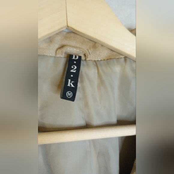 Vintage D2K 100% Suede Leather Tan Blazer Lined Jacket Shine Distress Factory M - Picture 4 of 12